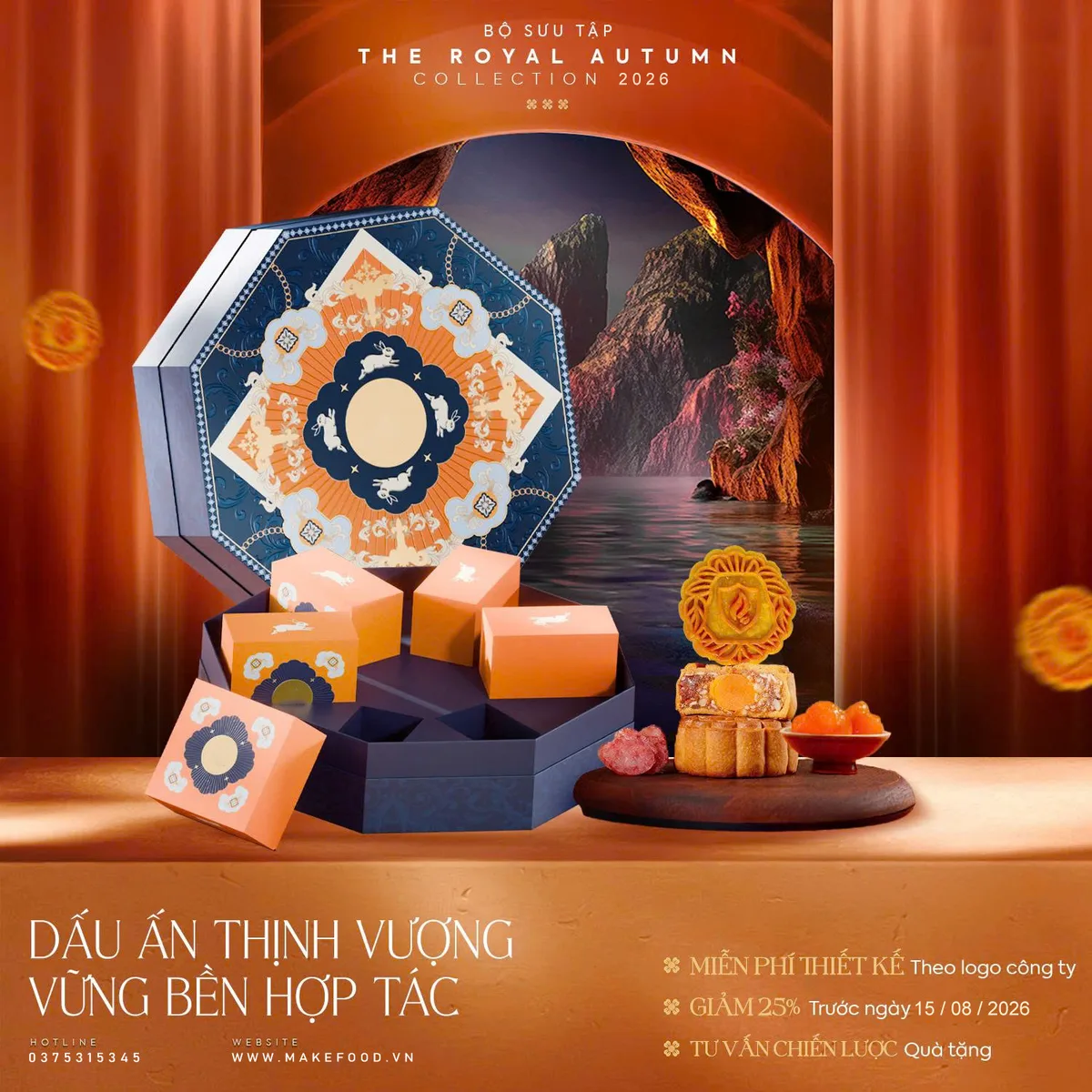Trăng Vàng Hoàng Kim Navy — 6 Bánh · Set 2